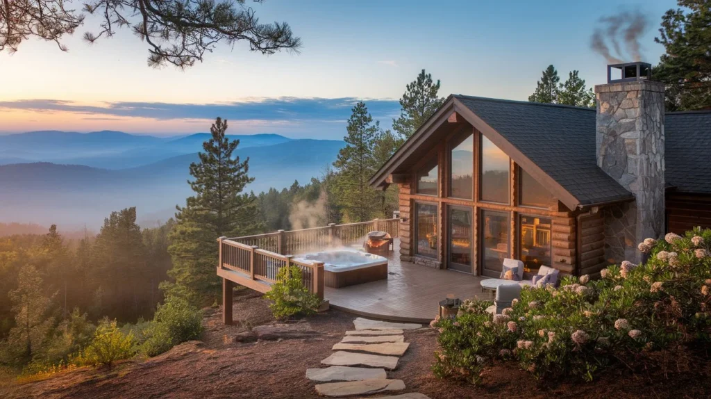 Luxury log cabin in Blue Ridge Mountains