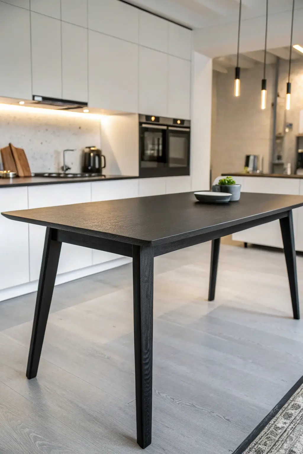 Modern Minimalist Black Kitchen Table 