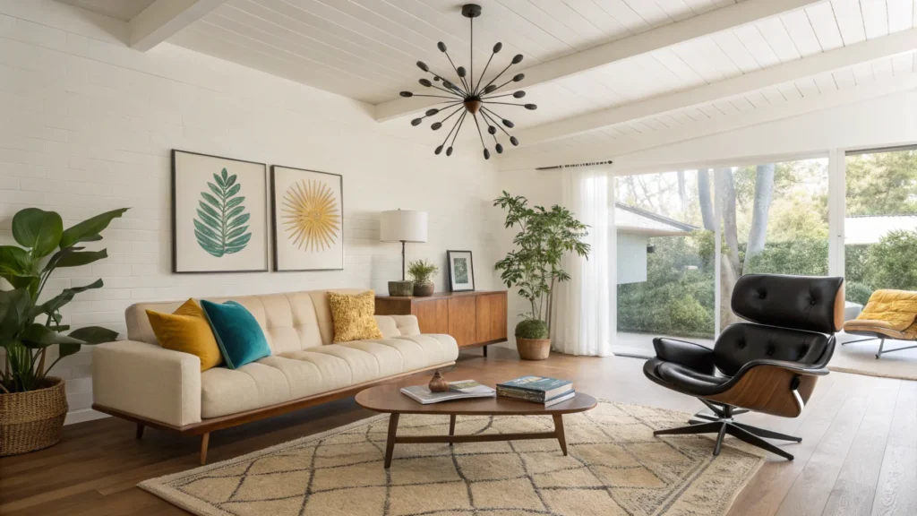 mid-century modern living room