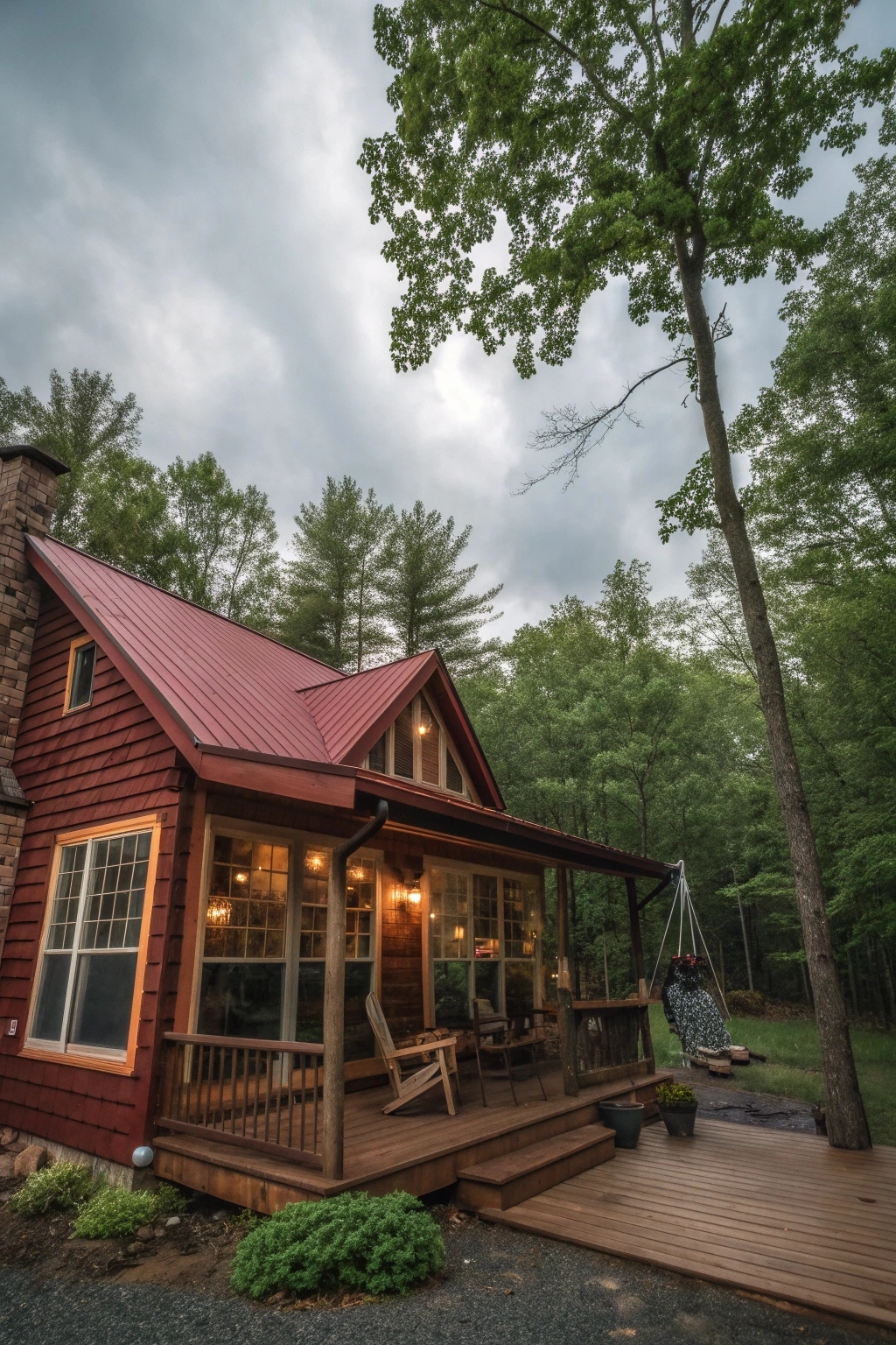 Classic two-bedroom cabin at The Cozy Bear Cabin, ideal for a winter ski trip in the Poconos.