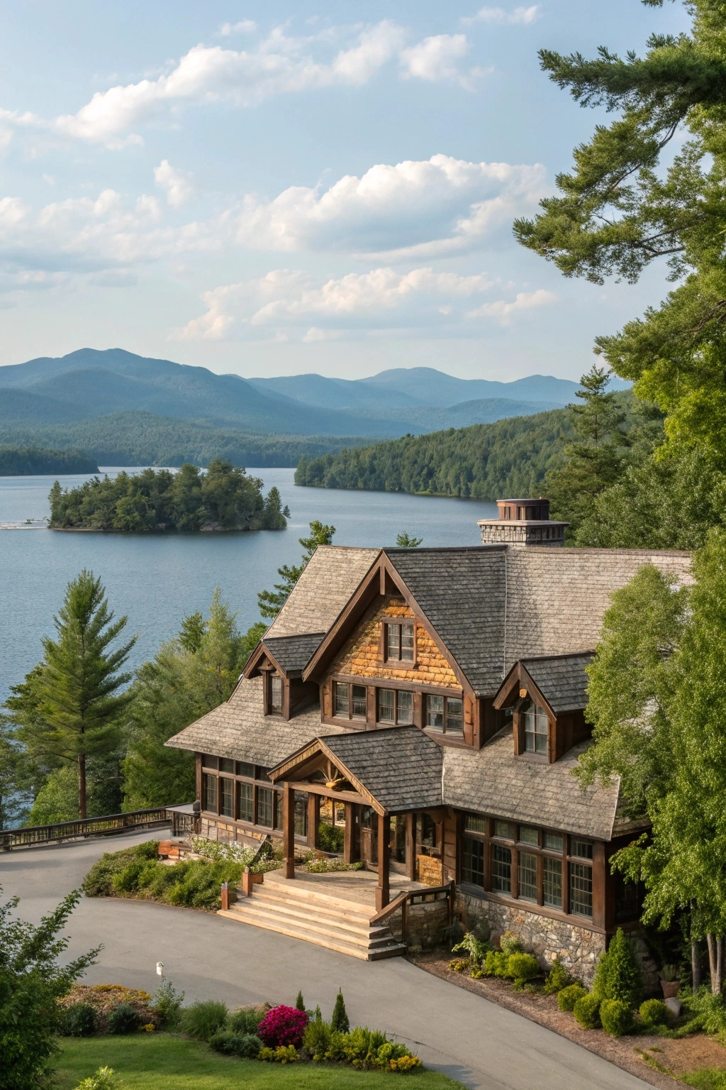 Tranquil two-bedroom cabin at The Lakeview Lodge, perfect for a winter escape in the Adirondacks