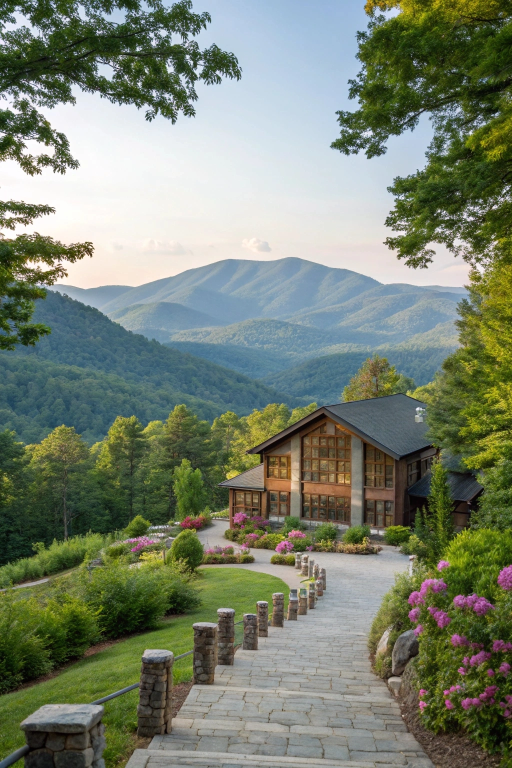 Scenic two-bedroom cabin at The Mountain Vista Retreat, perfect for exploring Asheville and the Blue Ridge Mountains