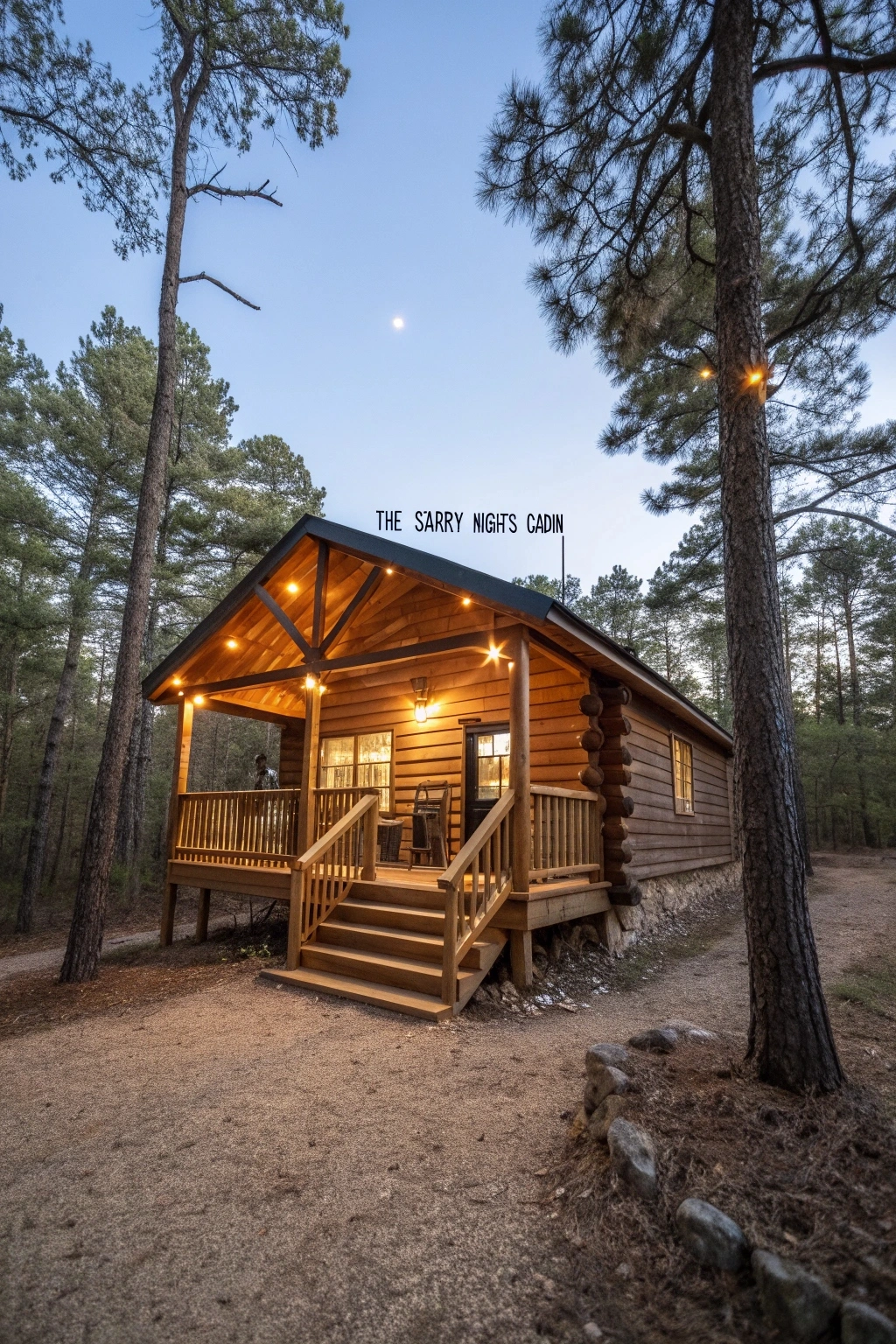  Romantic two-bedroom cabin at The Starry Nights Cabin, ideal for a winter getaway with stargazing opportunities.