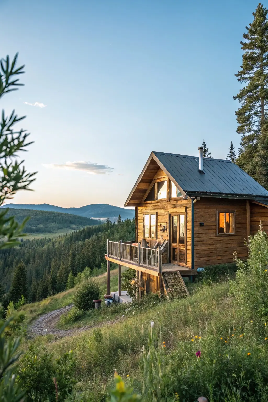 Beautiful cabin house with loft nestled in the woods