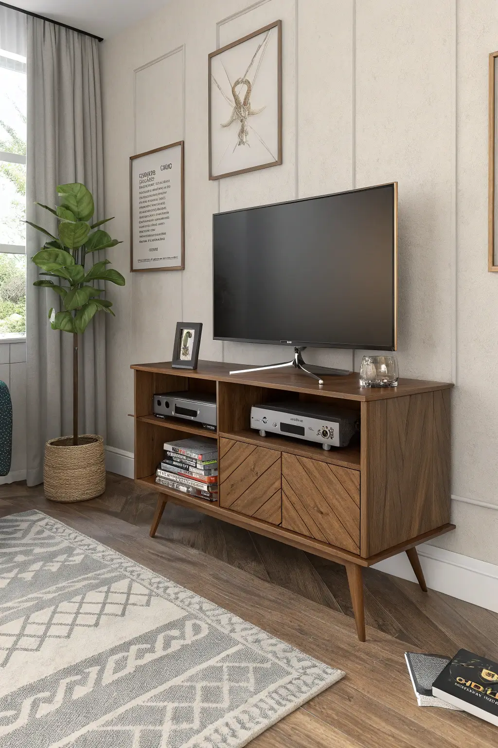 Corner Craft 'Angle View' Mid-Century Corner TV Stand