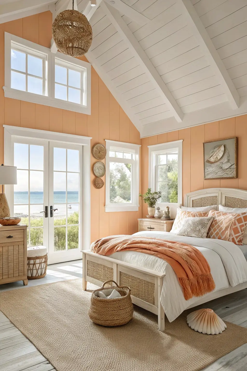 Coastal Orange Bedroom