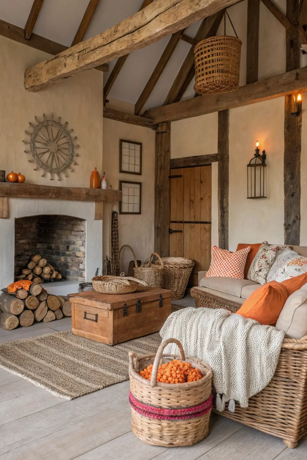 Rustic/Farmhouse Orange Bedroom