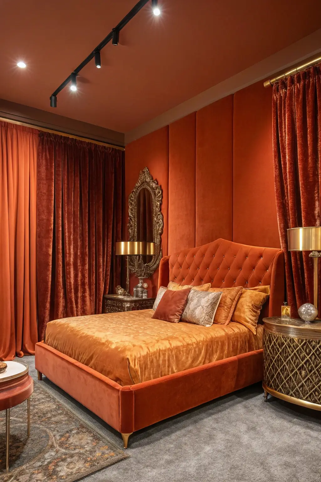 Glam Orange Bedrooms