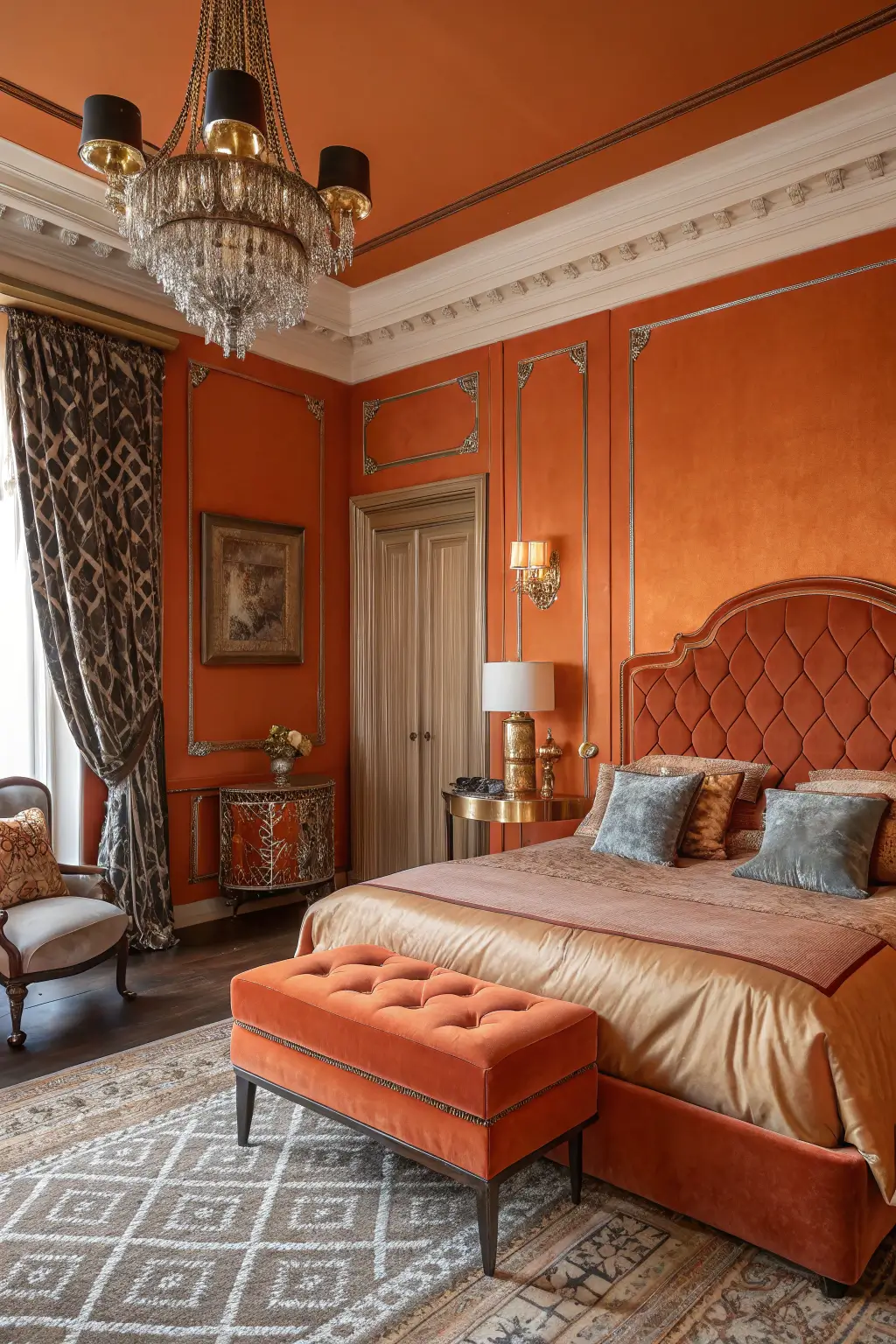 Hollywood Glam Orange Bedroom