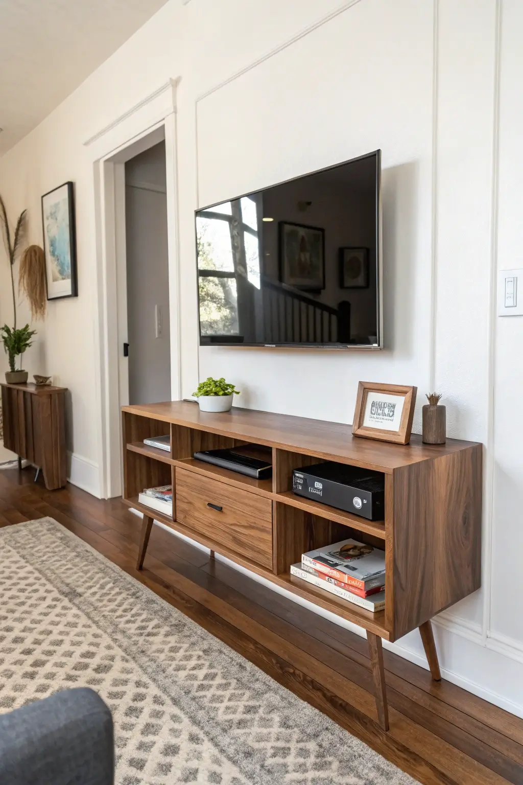 Rivet Aiden Mid-Century Modern Wall-Mounted Media Console