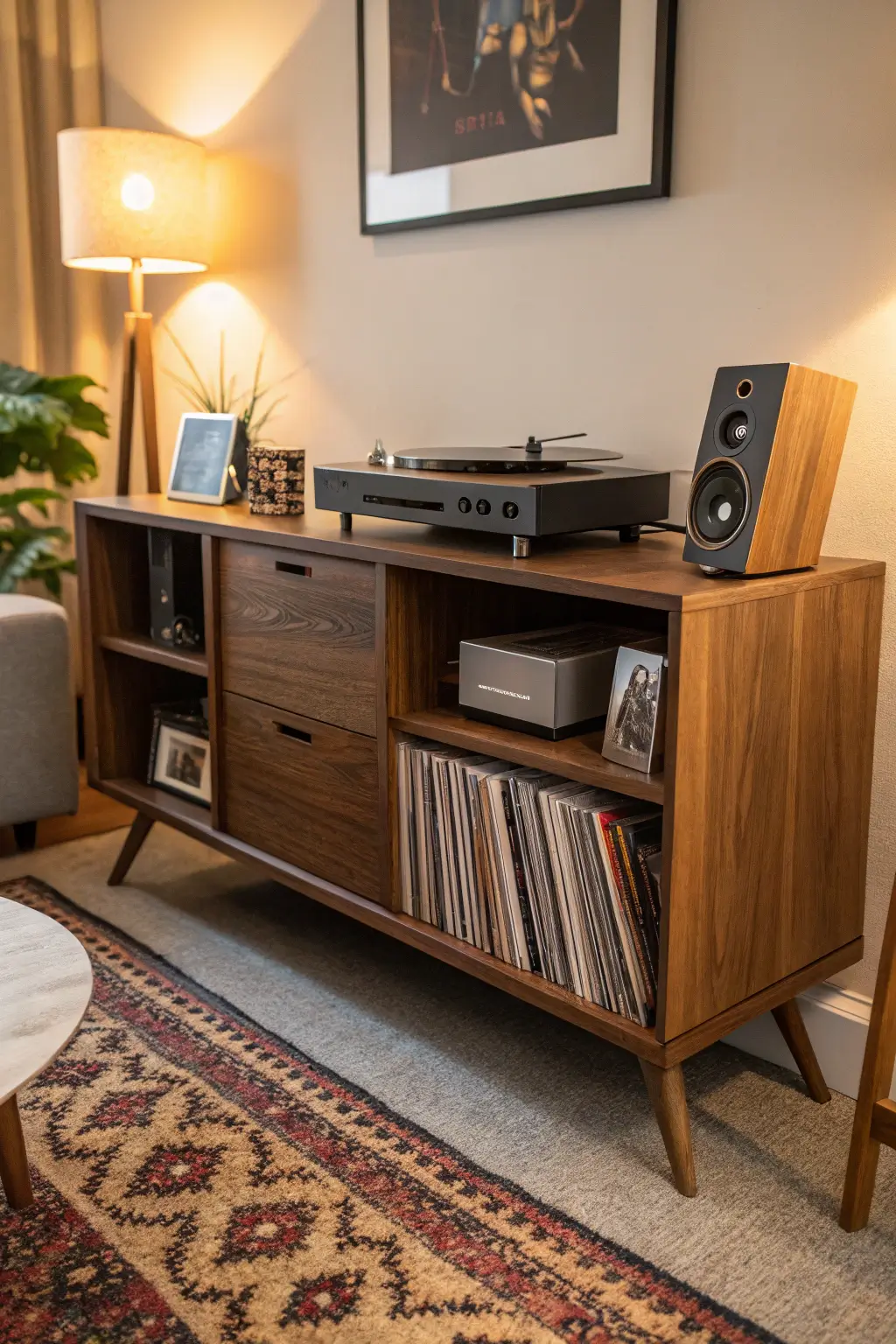  Vinyl Groove 'Spin Master' Record Storage Media Console