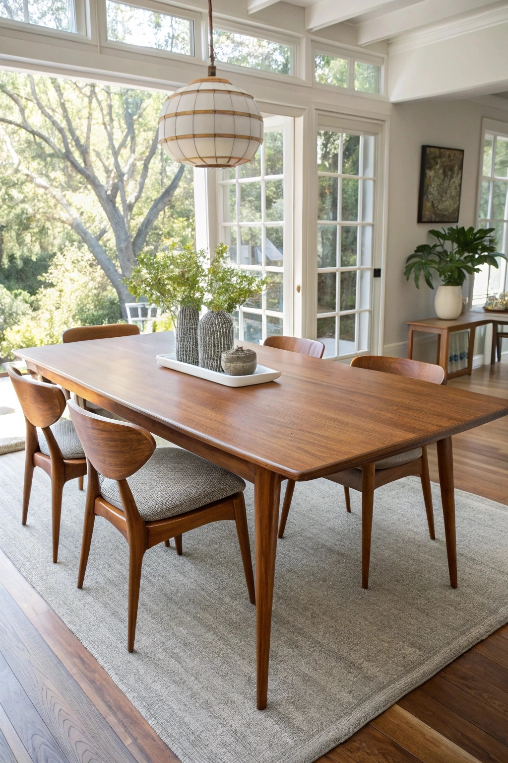 Classic teak mid century modern dining table.