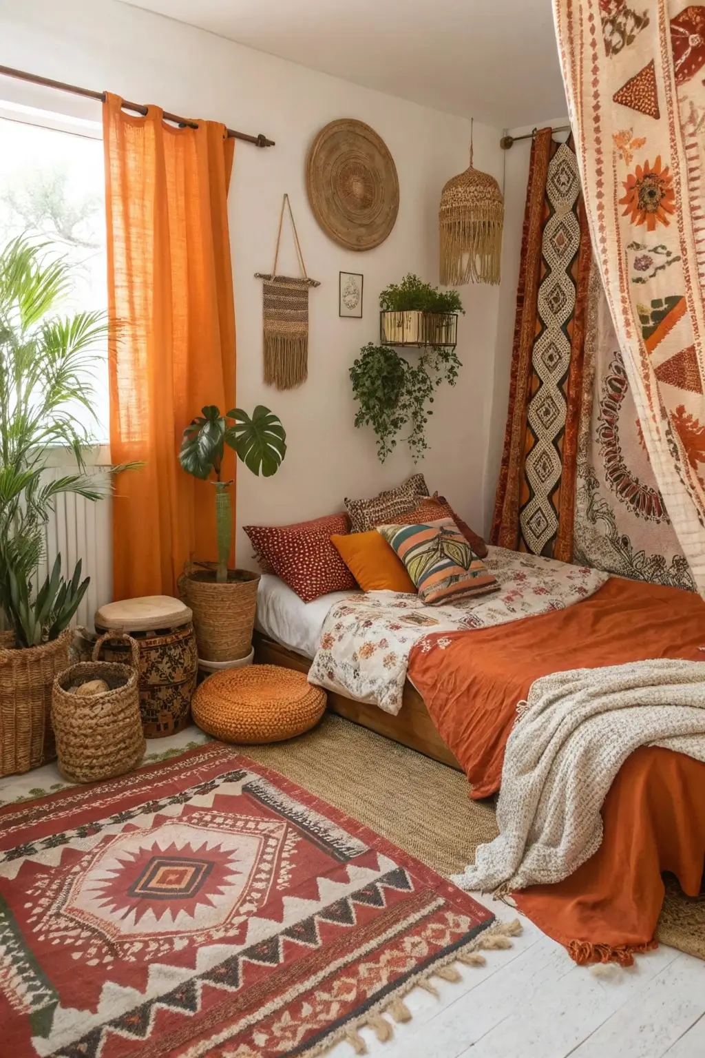 Bohemian Orange Bedroom